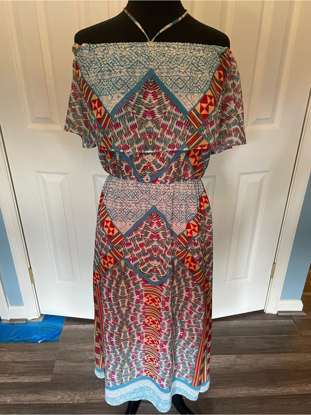 Gianni Bini Boho Off-Shoulder Printed Maxi Skirt - M/8
